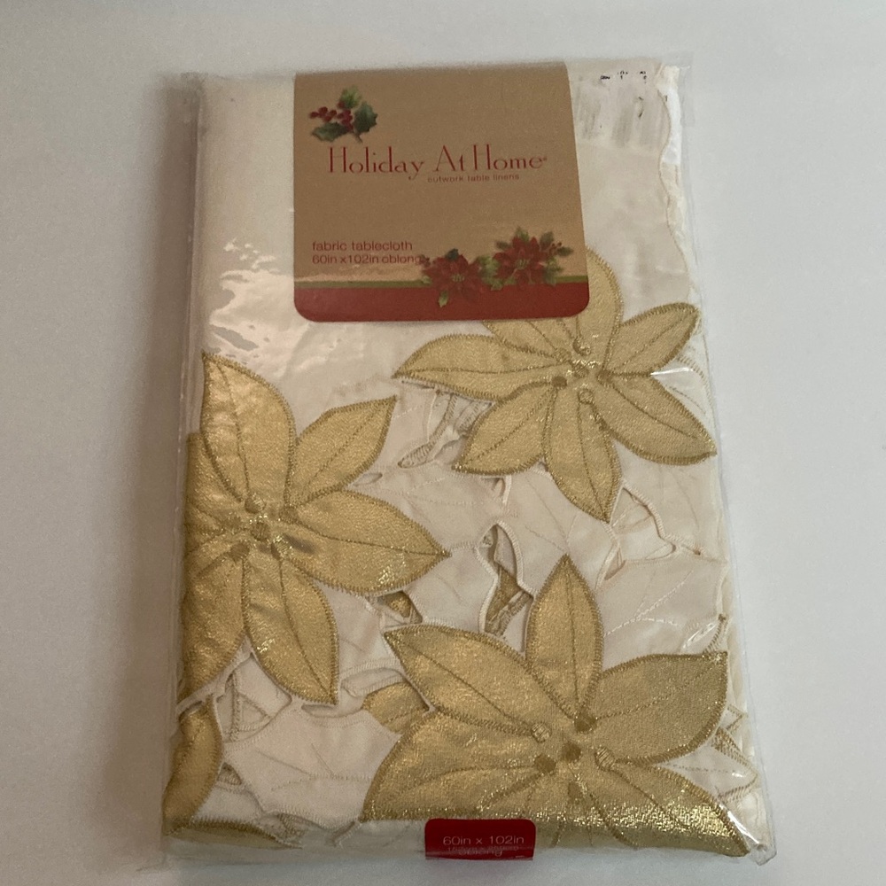 Holiday at Home Cutwork Table Linen Gold New